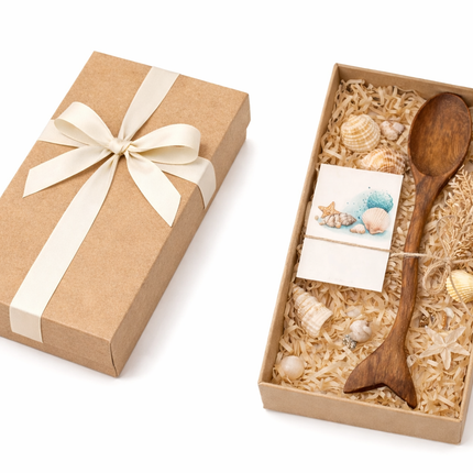 Handcrafted wooden whale tail spice spoon is a cute and unique gift for kitchen lover.