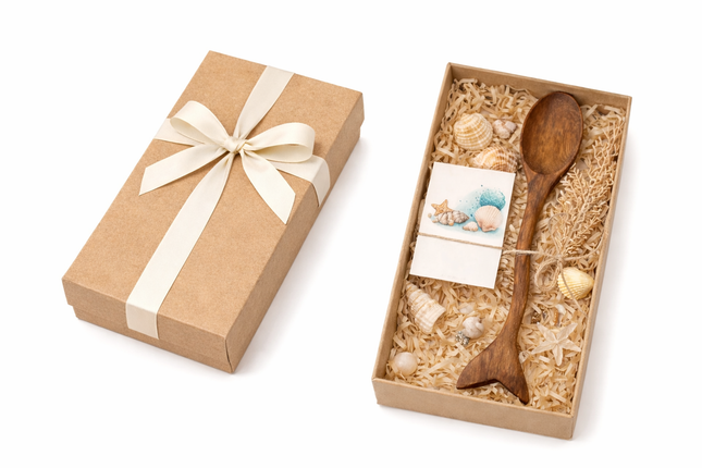 Handcrafted wooden whale tail spice spoon is a cute and unique gift for kitchen lover.