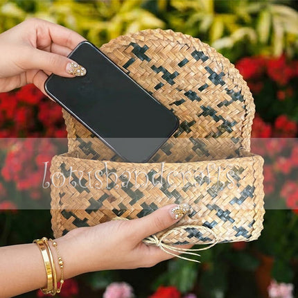 Woven grass ziczac clutch offers durable beauty and timeless handcrafted style for everyday elegance.