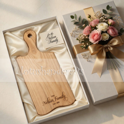 Ash wood serving board with handle makes a thoughtful and practical gift for any occasion.