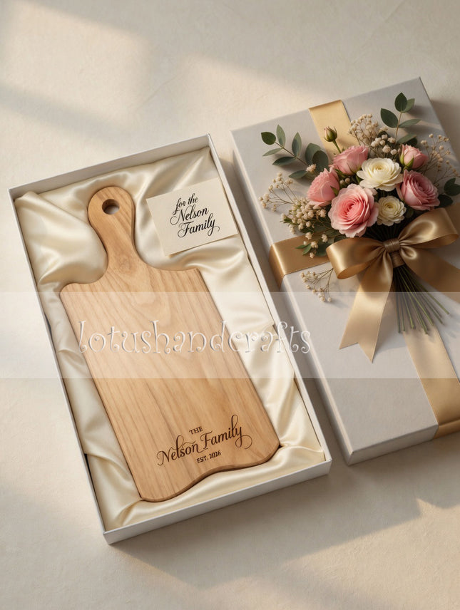 Ash wood serving board with handle makes a thoughtful and practical gift for any occasion.