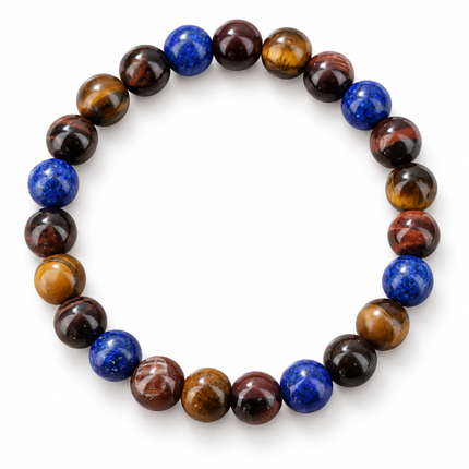 Lapis Lazuli & Tiger’s Eye Bracelet approx 18–18.5 cm