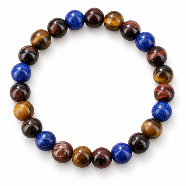 Lapis Lazuli & Tiger’s Eye Bracelet approx 18–18.5 cm