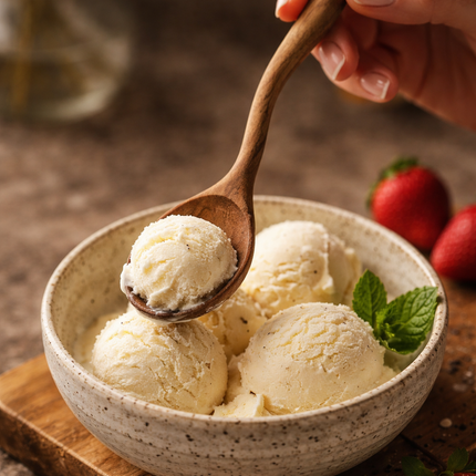 Wavy handmade wooden spoon crafted with care is safe for users and suitable for daily cooking and serving needs.