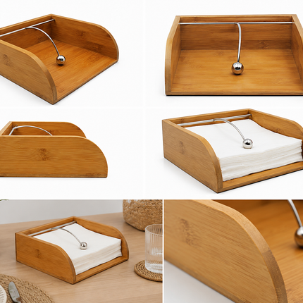 Bamboo Napkin Holder 21x20x7cm