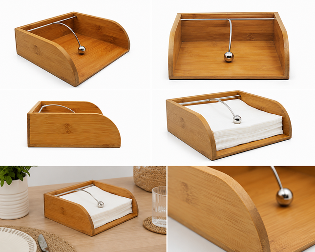 Bamboo Napkin Holder, 21 cm