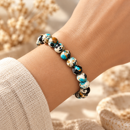 Picture Jasper Natural Stone Bracelet approx 18–18.5 cm