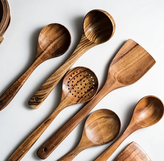 Luxury handmade wooden spoon set 5 pieces ensures safe use while providing comfort durability and a natural cooking experience.