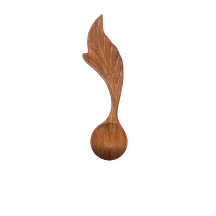 Handmade floating leaf wooden spoon brings a cute natural touch to your everyday simple living space.