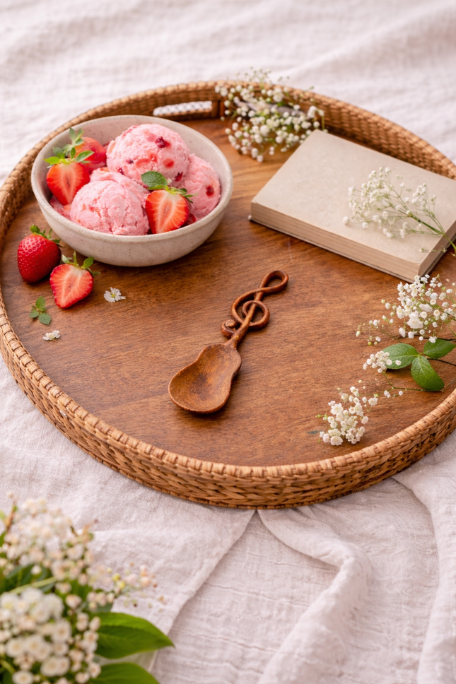 Handmade music note wooden spoon is easy to clean and perfect for everyday use in your kitchen.