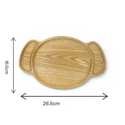 Handcarved chibi puppy wooden serving tray with practical size for coffee snacks and decor.