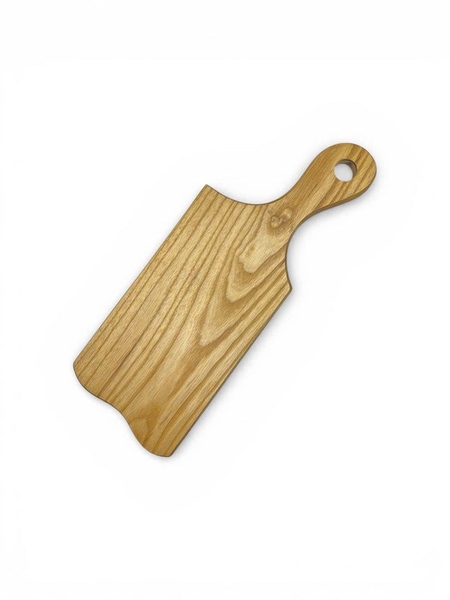 Ash wood serving board with handle features a cute design for everyday use.