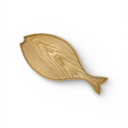 Handcrafted ashwood fish tray is a cute and elegant serving piece for everyday use.