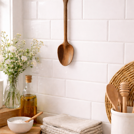 Ashwood hook handle spoon adds cute charm and decor to your kitchen space.