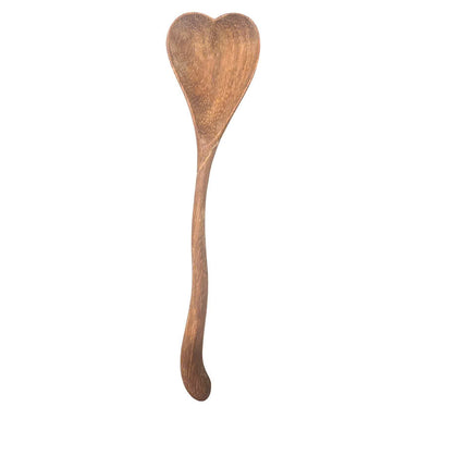 Handcrafted wavy heart wooden spoon with a cute design for everyday use.