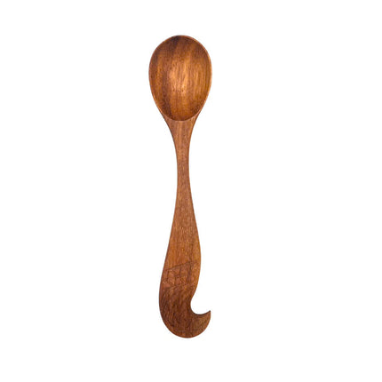 Handcrafted redwood spoon with a unique design, cute, elegant, and perfect for daily kitchen use.