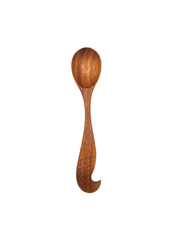 Handcrafted redwood spoon with a unique design, cute, elegant, and perfect for daily kitchen use.