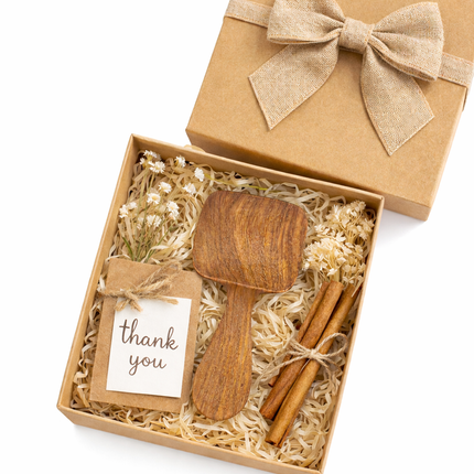 Handcrafted mini square redwood scoop makes a thoughtful gift for cooking and kitchen lovers daily.
