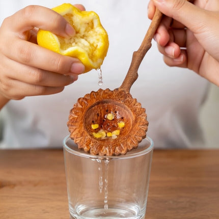 Handcrafted sunflower wooden slotted duo spoon is cute convenient and perfect for everyday kitchen use.