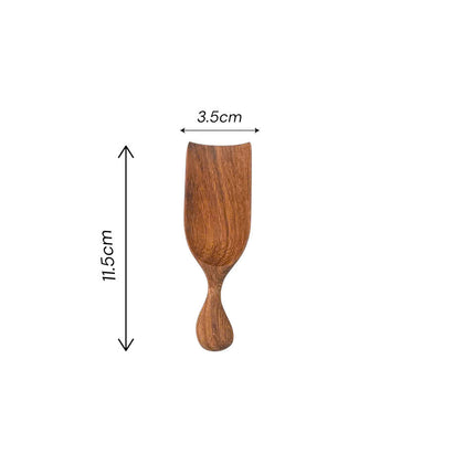Handcrafted wooden multi purpose scoop with compact size for everyday use and easy handling.