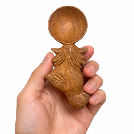 Handcrafted wooden bird spoon is easy to clean and brings a natural, elegant touch to your kitchen.