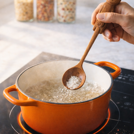 Cute bunny handle wooden spoon safe and gentle for users and everyday kitchen use daily.