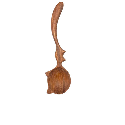 Cat shaped wooden spoon made from natural wood brings charm and durability for kitchen use.