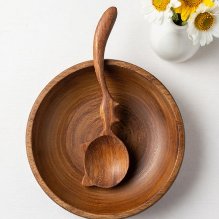 The handmade cat shaped wooden spoon is cute perfect for kitchen decor and daily use.