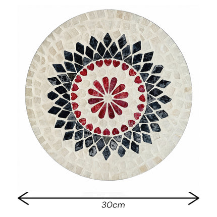 Handmade Mother Of Pearl Lacquer Wall placemat Mandala by Lotushandcrafts.