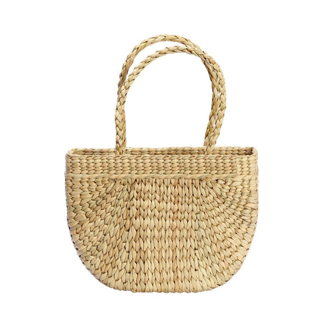 Handmade Water Hyacinth Tote Bag, Petite Straw Woven Bag by Lotushandcrafts.