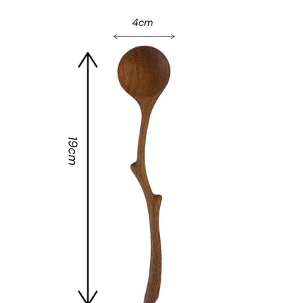 Twig shape serving spoon handmade wooden spoon with natural design and comfortable size for cooking serving and kitchen use.