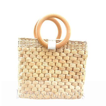 Cute handwoven water hyacinth structured handbag.