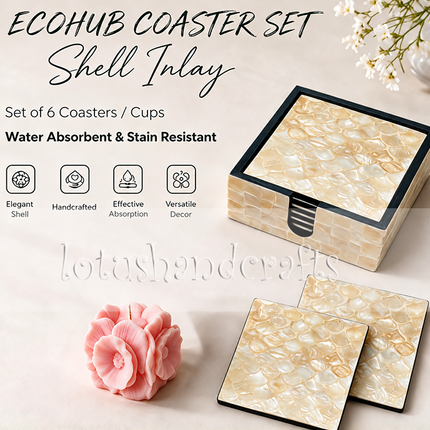 Warm ivory and champagne shell tiles complement coastal, Hamptons, minimalist, and contemporary home interiors.