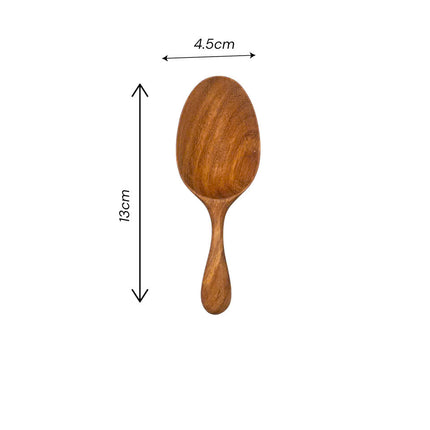 Oval mini shape wooden spoon with compact size perfect for everyday use and convenience.