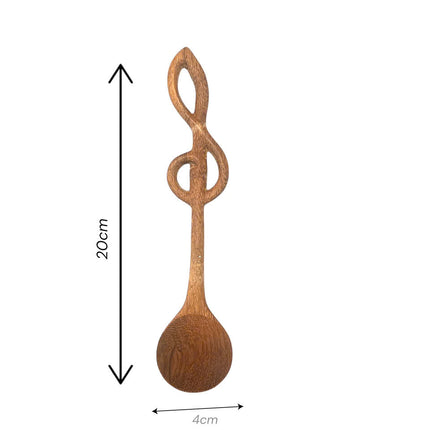 Hand carved wooden melody spice spoon with compact size perfect for daily kitchen use.