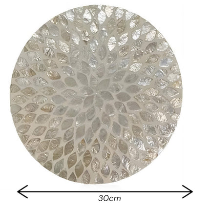 size Mother of Pearl Floral Round Placemat.