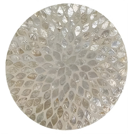 Handcrafted Mother of Pearl Floral Round Placemat by Lotushandcrafts.