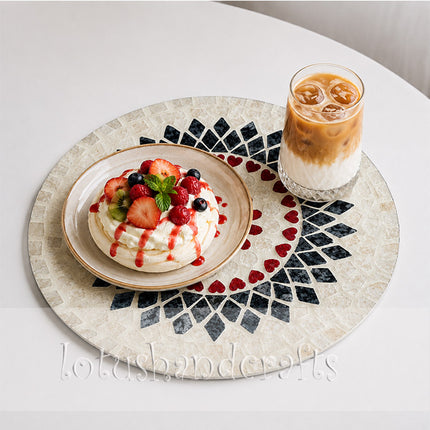 Handcrafted Mother Of Pearl Lacquer Wall placemat Mandala.