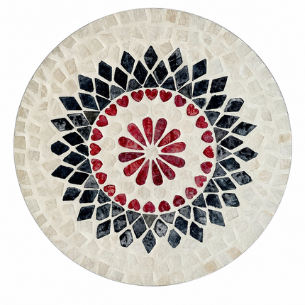 Handcrafted Mother Of Pearl Lacquer Wall placemat Mandala by Lotushandcrafts.