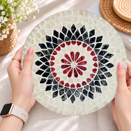 Mother Of Pearl Lacquer Wall placemat Mandala by Lotushandcrafts.