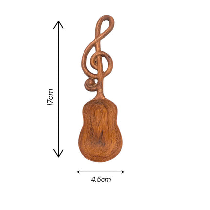 Music note wooden spoon with a compact size, designed for comfortable use and elegant everyday kitchen experience.