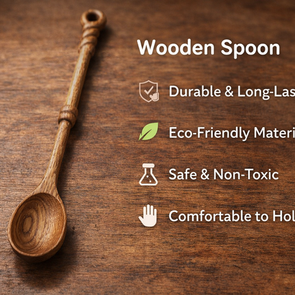 Handmade timber taste round bowl wooden spoon brings natural beauty durable quality and comfortable stirring for coffee tea honey and everyday kitchen use.