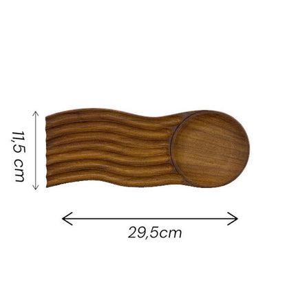 Wavy nest solid wood serving tray with balanced size for everyday use.