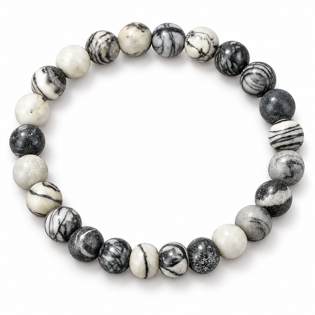 Net Stone Beaded Bracelet approx 18–18.5 cm