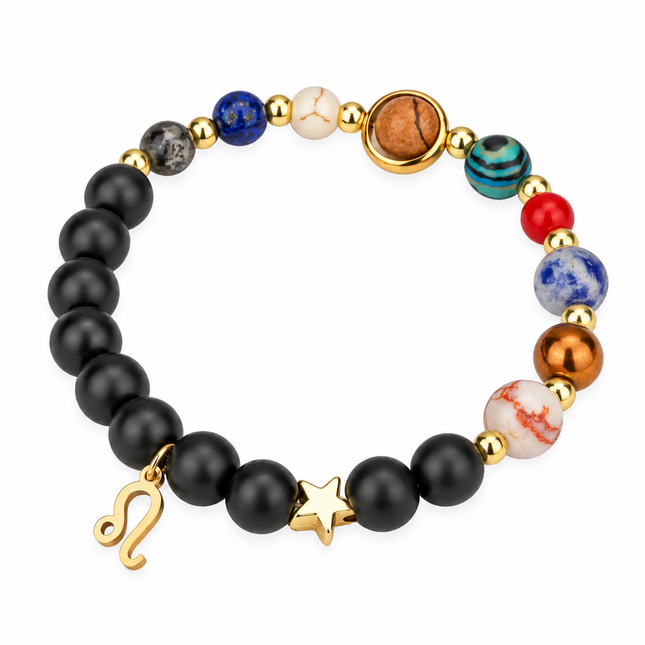 Leo Frosted Agate Zodiac Bracelet approx 18–18.5 cm