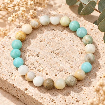 Amazonite Natural Stone Bracelet approx 18–18.5 cm