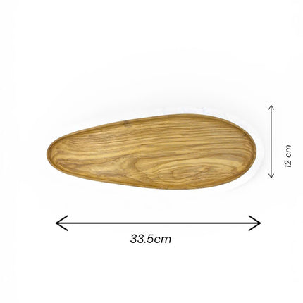 Cute ashwood oval serving platter and tray for snacks, fruit, desserts, and everyday table styling.