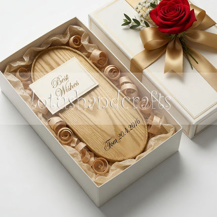 Handcarved haven oval ashwood serving tray makes a thoughtful gift for coffee and decor lovers.