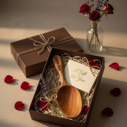 Handcrafted oval shape wooden spoon perfect as a thoughtful gift for everyday use.