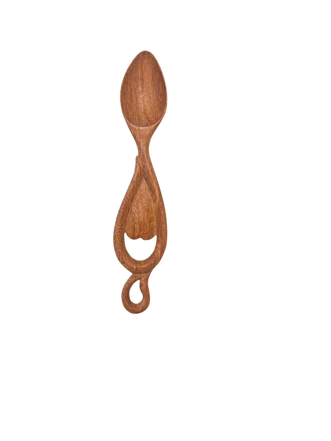This handmade oval wooden spice spoon brings natural charm and convenience to your kitchen daily.
